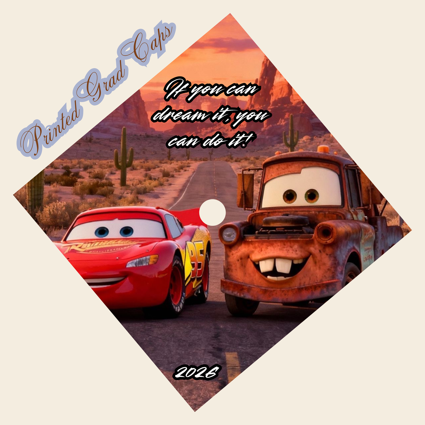 Mater X McQueen Printed Grad Cap