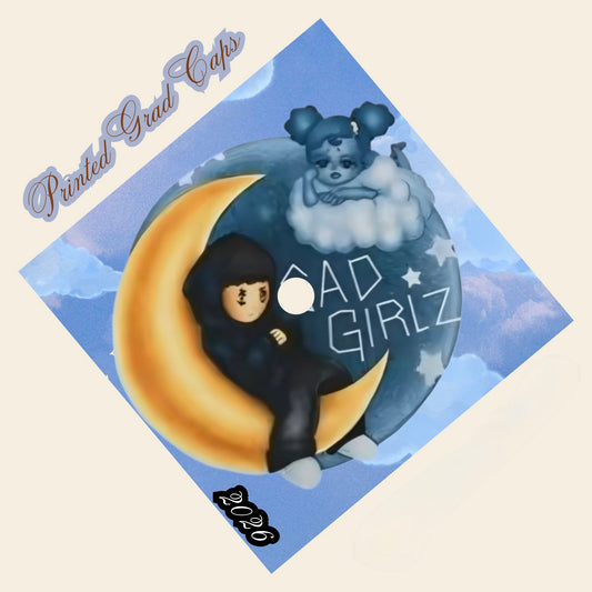 Sad Girlz Printed Grad Cap