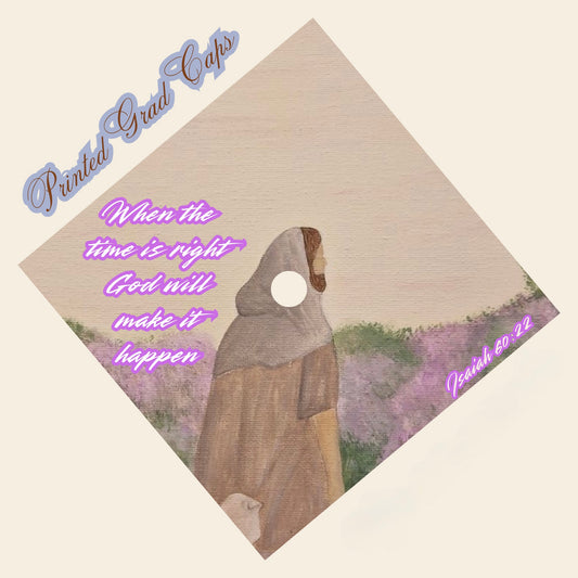 God Printed Grad Cap