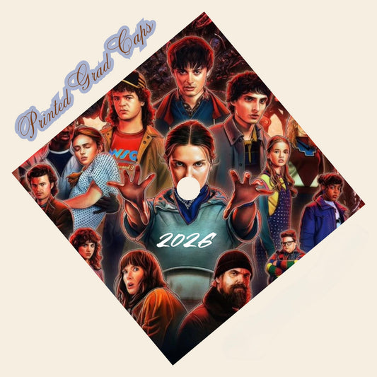 Stranger Printed Grad Cap