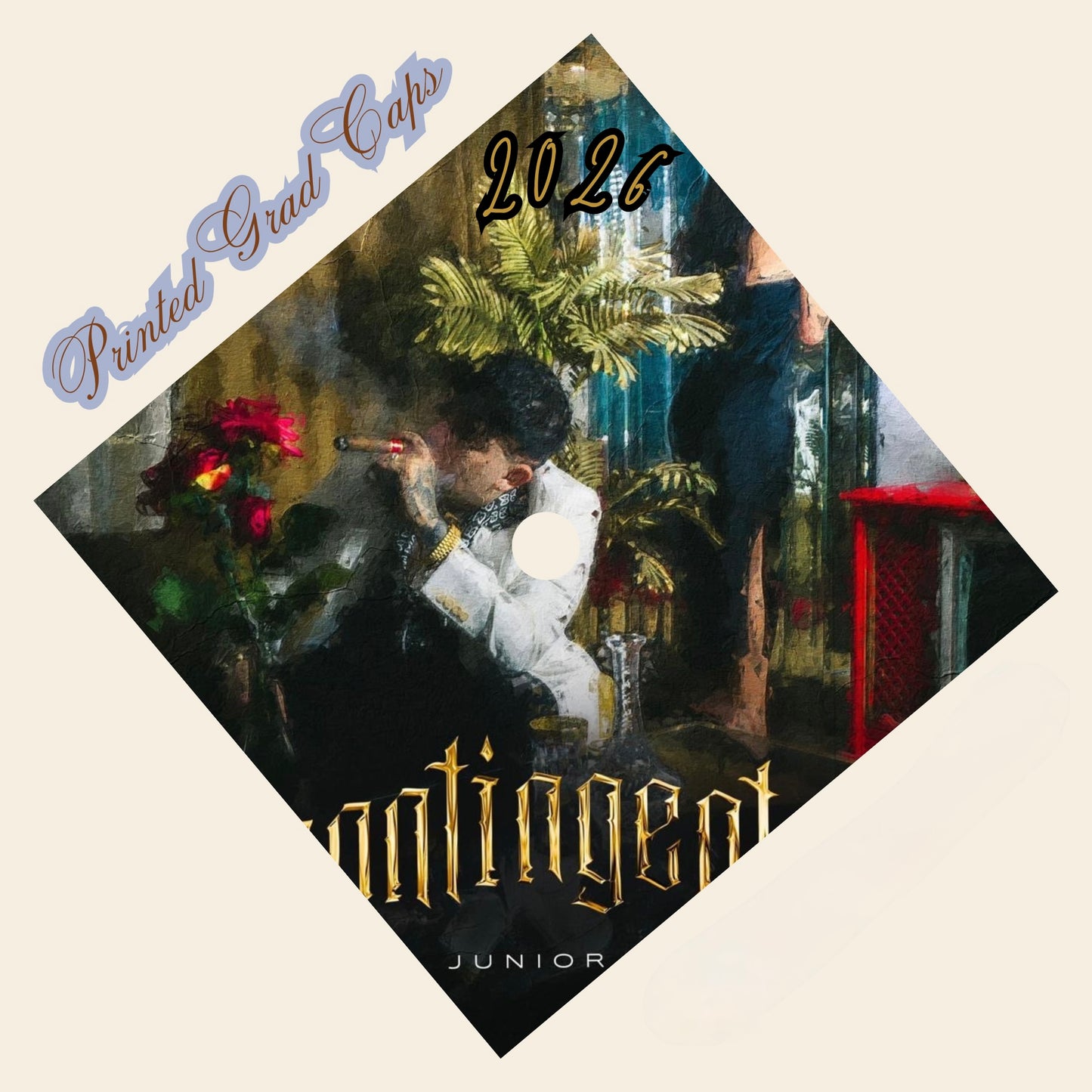 Junior H Printed Grad Cap