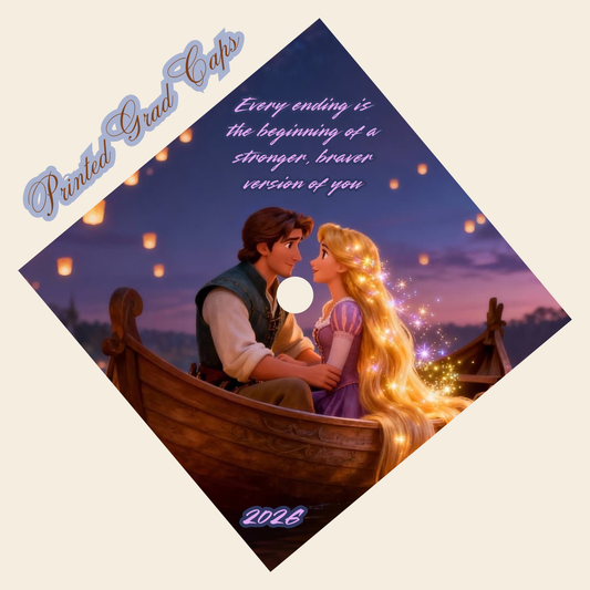 Rapunzel Printed Grad Cap